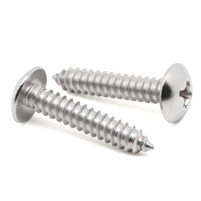 MewuDecor #10 x 1-1/4" Truss Head Self Tapping Wood Screws Sheet Metal Screws, 304 Stainless Steel 18-8, 100 PCS - Image 1